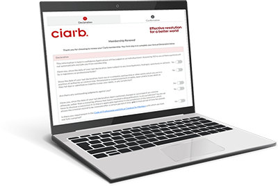 Ciarb Memebership Renewals signup screenshot 400px