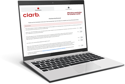 CIArb Membership Renewal Platform signup screen