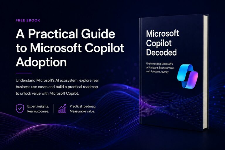 Microsoft Copilot Decoded eBook featured image showcasing Microsoft's AI ecosystem and Copilot adoption guide